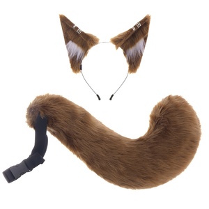 Bandeau en peluche polyester avec oreilles de loup, oreilles de renard, pour <span class=keywords><strong>cosplay</strong></span> d'Halloween, fait main, pour <span class=keywords><strong>femme</strong></span> adulte, simulation d'oreilles et de queues d'animaux - Product Image 5