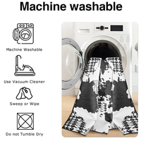 Tapis moderne noir et blanc de luxe imperméable et lavable en machine pour salon et chambre à coucher