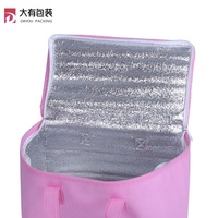 Sac isotherme rose de qualité supérieure avec fermeture éclair pour pique-nique, bouteille de vin, taille personnalisée pour aliments, crème glacée, bière, non-tissé