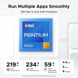 NASync DXP4800 Plus 4, NAS de Escritorio, Pentium Gold 8505, CPU de 5 Núcleos, 4K 60Hz, Almacenamiento Conectado a la Red (Sin Discos) - Product Image 2