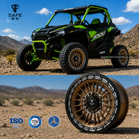 Jantes UTV en aluminium sur mesure, rouge vif, à rayons fins, avec système Beadlock, 14/15 pouces, 4x156, tout-terrain, compatibles avec Polaris RZR 1000