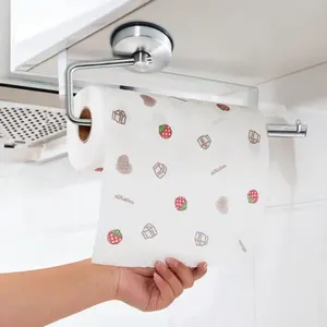 Stainless Steel Wall Mounted Rolling Paper Removable Vacuum Suction Cup Paper Towel Holder Under Cabinet