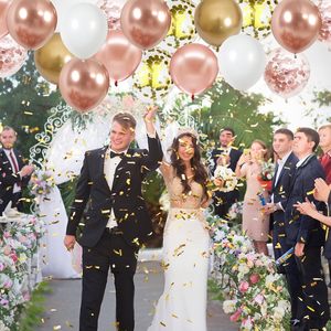 Set <span class=keywords><strong>di</strong></span> 60 Palloncini da 12 Pollici per Ghirlanda ad Arco, Rosa Metallizzato Cromato Colorato, Palloncini Spessi per Laurea e Halloween - Product Image 6