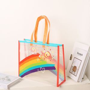 Customized LOGO Eco-Friendly Color-Printed Tote Portable Plastic Recycled MDPE Shopping Bag for Business Promotion Exhibition