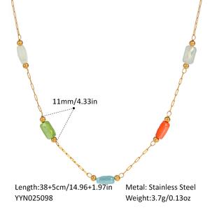 قلادة من الخرز من الفولاذ المقاوم للصدأ Pvd مقاومة للماء للنساء ، قلادة من المجوهرات البوهو بسعر الجملة - Product Image 5