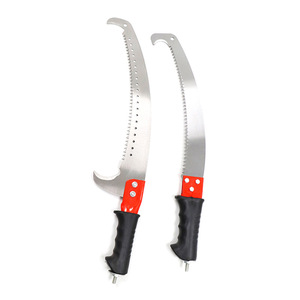 Single <b>Hook</b> And Double <b>Hook</b> Hacksaw Stainless Steel Manual <b>Garden</b> Pruning Saw Red And Black Rubber Handle High Branch Cutting - Product Image 1
