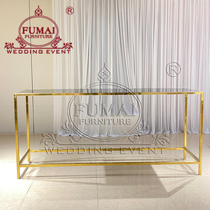 Moderno Juego de Mesa de Bar para Exteriores de Acero Inoxidable Dorado para Bodas en Dubái - Product Image 3
