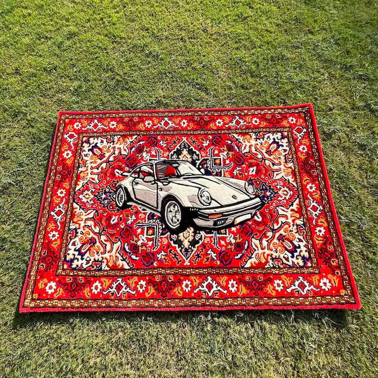 handmade carpet non slip Persian rugs custom hand Tufted Wool irregular shape logo custom ramadan rugs