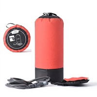 BAOLONG PW1027 Sac de douche portable pliable en bâche PVC 11L avec pompe à pied à pression pour le camping, la randonnée et les voyages en extérieur