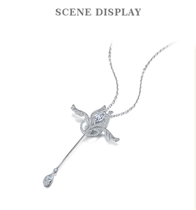 ALICE S925 실버 디자이너 앨리스 플라워 브로치 펜던트 지르콘 목걸이 여성 패션 고급 주얼리 - Product Image 1