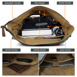 Custom Logo Vintage Large Capacity <strong>Camping</strong> Hiking Outdoor Travel Laptop Waxed Canvas <strong>Rucksack</strong> Backpack Bag for Men - Product Image 2