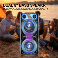 Altavoz Karaoke para Exteriores con Logotipo Personalizado, Micrófonos, FM/BT/USB/TF/AUX, Bajos Potentes, Diseño Mecha, Altavoz Portátil de 3000 mAh