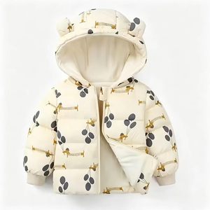 Vêtement d'extérieur chaud pour enfants unisexe, en coton imprimé à capuche, pour garçons et filles - Product Image 4