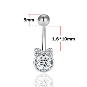 Anelli su misura rosa G23 titanio <span class=keywords><strong>oro</strong></span> placcato argento pancia penetrante farfalla <span class=keywords><strong>Piercing</strong></span> all'<span class=keywords><strong>ombelico</strong></span> gioielli - Product Image 2