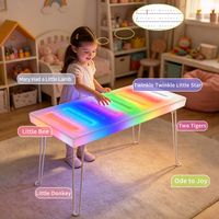 Table d'apprentissage musicale pour enfants HUAJUN HJ50 avec lumières LED, 8 sons d'animaux, piano pliable, alimentée par piles, étanche et durable