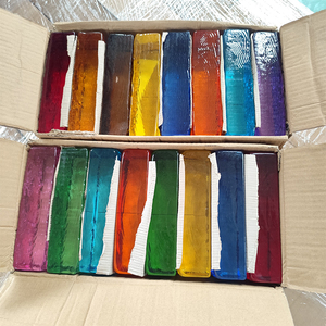 Brique de verre colorée rectangulaire moderne 200*100*50mm, bloc de verre fusionné à chaud pour salle de bain, hôtel, hall - Product Image 6