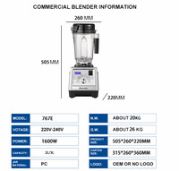 Mixeur Commercial Électrique Haute Performance OEM 1600W, 2L/3L, pour Shakes et Smoothies