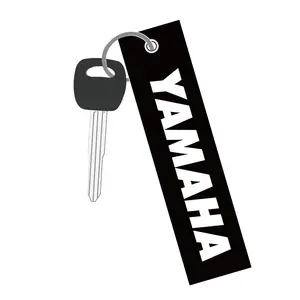 Individuelles doppelseitiges Logo bestickter Flugzeug-Schlüsselanhänger Patch personalisierter Stoff gewebter Schlüsselanhänger Tag