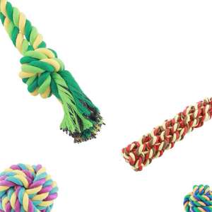 Giocattoli da Masticare per Cani in Corda di Cotone Classici e Resistenti per la Pulizia dei Denti 6cm - Product Image 3