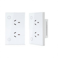 Prise murale intelligente avec ports USB, 2 prises, panneau en verre trempé, contrôle Wi-Fi, usage résidentiel