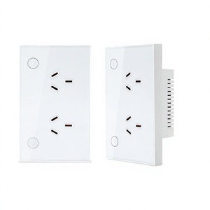 Smart <b>Wall</b> <b>Socket</b> With <b>USB</b> Ports 2 Outlets Tempered Glass Panel Wi-Fi Control Residential Use - Product Image 3