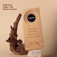 Trophées personnalisés en bois massif à trois anneaux, gravure durable, impression UV créative, haut de gamme, pour réunions annuelles, employés, étudiants