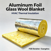 Rouleau de laine de verre 32 kg/m³ 50 mm avec revêtement en aluminium pour l'isolation des conduits CVC des bâtiments commerciaux