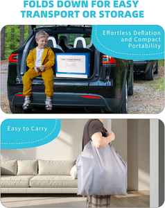 Cama Inflable Infantil con Forma de Auto de Carreras Azul para Niños Pequeños, para Viajes, Campamentos, Hogar y Hotel - Product Image 4