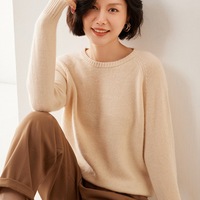 Pulls en cachemire pur à 100% pour femmes, col rond, tricotés, automne-hiver, décontractés, chauds