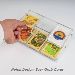 Support de <span class=keywords><strong>rangement</strong></span> pour cartes en acrylique à 2 niveaux, organisateur de cartes de ressources pour le jeu de société Catan Settlers - Product Image 4