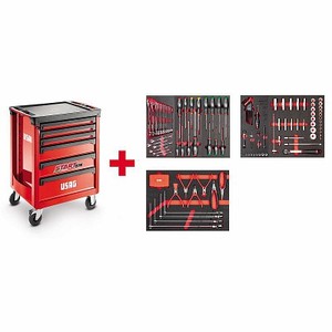 Chariot à outils Usag avec ensemble d'outils mécaniques de 516 pièces, armoire roulante rouge, solution professionnelle de rangement et d'organisation pour atelier - Product Image 2