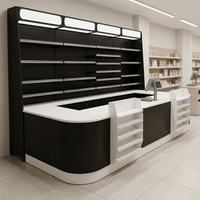 Comptoir de caisse, comptoir de caissier, caisse enregistreuse, comptoir de caisse, vitrine de présentation pour tabac et spiritueux, cigarettes et alcool