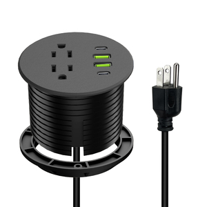 3 inch vòng lõm Máy tính để bàn Ổ cắm điện 65W USB sạc với <span class=keywords><strong>2</strong></span> AC cắm và 4 cổng USB 125V mở rộng ổ cắm - Product Image 3