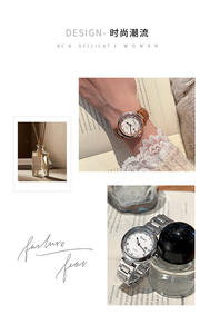 Montre-bracelet pour femme avec bracelet en acier rétro, nouvelle arrivée printemps, montre élégante et polyvalente incrustée de strass - Product Image 4