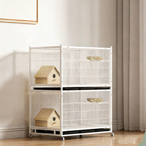 Ağır Hizmet Tipi Demir Tel Katlanabilir Taşınabilir Yarış Güvercini Kafesi Metal Kuş Kafesi Kolay Temizlik İçin Bölmeli - Product Image 2