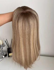 Topper de cheveux humains lisses et respirants de haute qualité 2026, cheveux Remy européens, couleur balayage, finition soie - Product Image 3