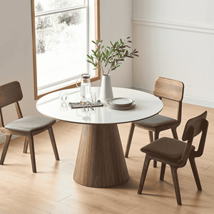 <span class=keywords><strong>Mesa</strong></span> de comedor de cristal de estilo moderno, <span class=keywords><strong>mesa</strong></span> de cocina redonda, <span class=keywords><strong>mesa</strong></span> de comedor de madera de <span class=keywords><strong>nogal</strong></span> Nórdico - Product Image 1