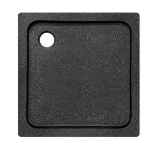 70x70 80x80 90x90 Bathroom Lightweight Pan Shower Base Black Flat Acrylic Stone Shower Tray