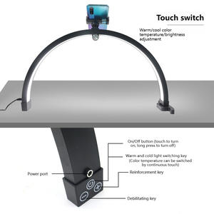 Lámpara de Escritorio Plegable M13X para Belleza, Manicura, Máscara de Pestañas y Tatuajes; <span class=keywords><strong>LED</strong></span> Tricolor en Forma de Media Luna - Product Image 6