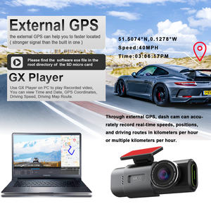 กล้องบันทึกวิดีโอสำหรับขับขี่รถยนต์ DVR <span class=keywords><strong>2</strong></span>ช่อง4K WiFi HD กล้องติดรถยนต์สีดำ - Product Image 4