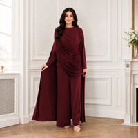 Ensemble Abaya Loriya Modeste avec Tunique à Manches Longues et Pantalon Large pour Femmes Musulmanes – Tenue d'Occasion Élégante
