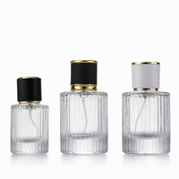 Flacon de parfum en verre de luxe de forme ronde avec pulvérisateur doré et bouchon à vis 30ml/50ml, atomiseur de parfum vide pour emballage cosmétique