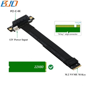 Cable de Extensión Riser PCI-E 3.0 4X a <span class=keywords><strong>M</strong></span>.2 NGFF NVME <span class=keywords><strong>M</strong></span>-Key con Cable de Alimentación SATA de 15 Pines, 20CM 30CM 50CM 60CM 80CM - Product Image 2