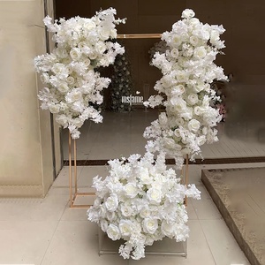 Customized White Artificial Flowers Decor Wedding Decoration De Fiestas Decorative <strong>Objects</strong> Flower Backdrop - Product Image 1