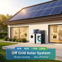 Sistema de Energía Solar Fuera de la Red de 3kW, 6kW, 11kW y 22kW con Batería LiFePO4 e Inversor Híbrido, Suministro de Fábrica