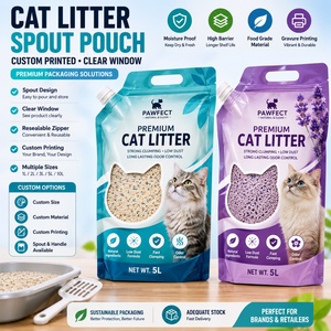Large Wholesale Discounts Free Design Eco Friendly Resealable Pet Kitty <b>Cat</b> <b>Litter</b> Bag for Spout Pouch - Product Image 1