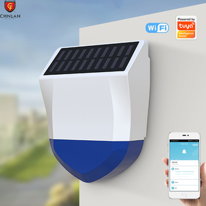 Nouveaux produits électriques intelligents, sirène d'alarme extérieure WiFi avec <span class=keywords><strong>détecteur</strong></span> <span class=keywords><strong>de</strong></span> <span class=keywords><strong>mouvement</strong></span> solaire Tuya, étanche, qui émet son <span class=keywords><strong>et</strong></span> lumière - Product Image 1