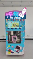 Machine à glaces intelligente entièrement automatique 24h/24, 220V, nouvelle machine distributrice en libre-service avec écran tactile, pour eau et lait, longue durée de vie