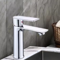 Robinet de lavabo moderne en ABS à poignée unique, chromé, mitigeur de salle de bain à poser, économiseur d'eau, pour hôtel et maison