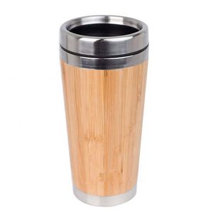 Bouteille en bambou et acier inoxydable, tasse à café isolée, gobelet de voyage en bambou, tasse à thé écologique - Product Image 1